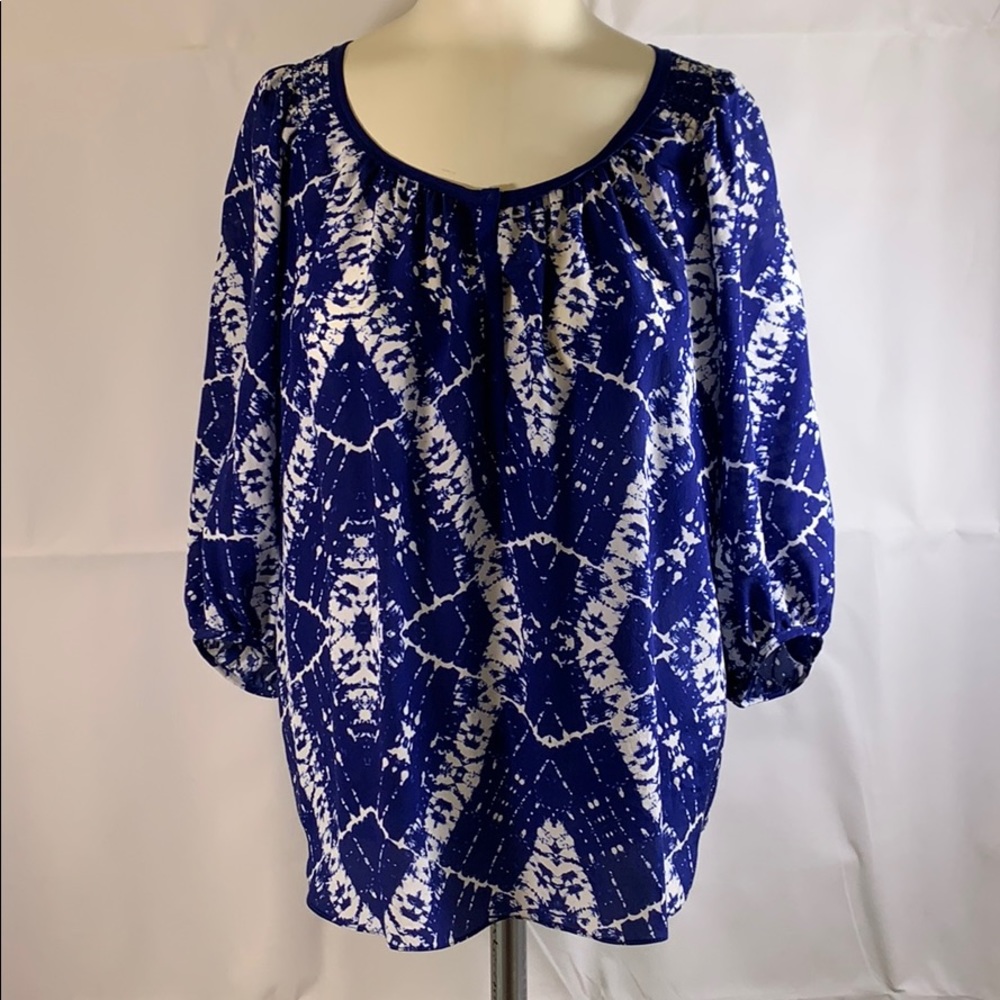 Rebecca Taylor Blue Silk Blouse Top Size 0